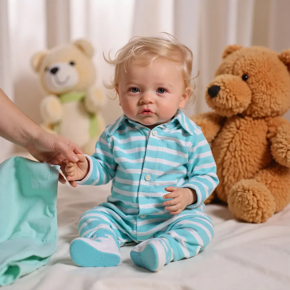 20" Kids Reborn Lover with Blue Eyes, Lifelike Handmade Soft Body, photograph 4