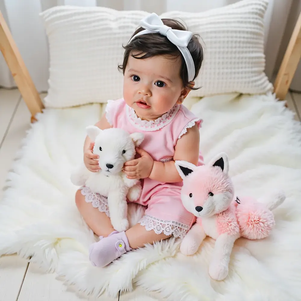 20" Lifelike Realistic Awake Girl Doll Named Vilina Reborn Baby Doll with Brown Hair, photograph 4