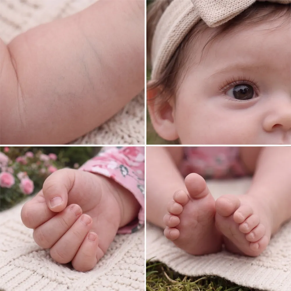 20" Lifelike Reborn Baby Girl, Soft Vinyl Body, Realistic Facial Features, Lia, photograph 5