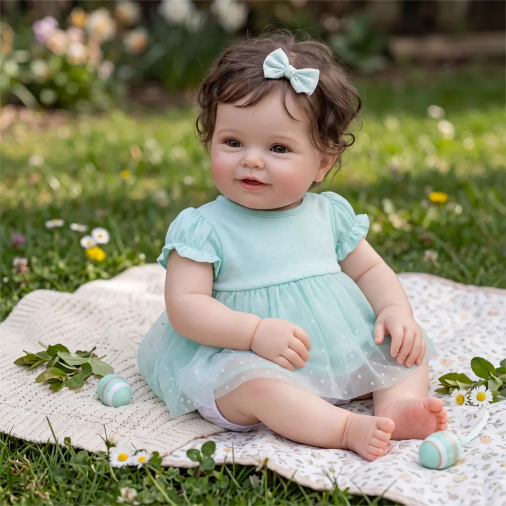20" Lifelike Reborn Baby Girl Soft Vinyl Body, Sweet Smile and Realistic Features – Zoey, photograph 2
