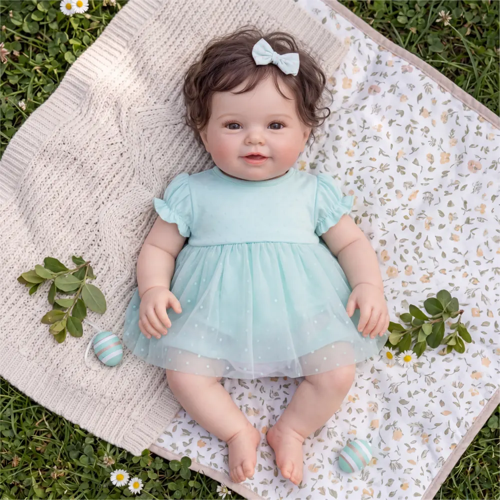 20" Lifelike Reborn Baby Girl Soft Vinyl Body, Sweet Smile and Realistic Features – Zoey, photograph 5