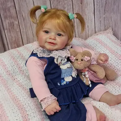 20" Lifelike Soft Blonde Hair Baby Girl Doll with Sweet Smile