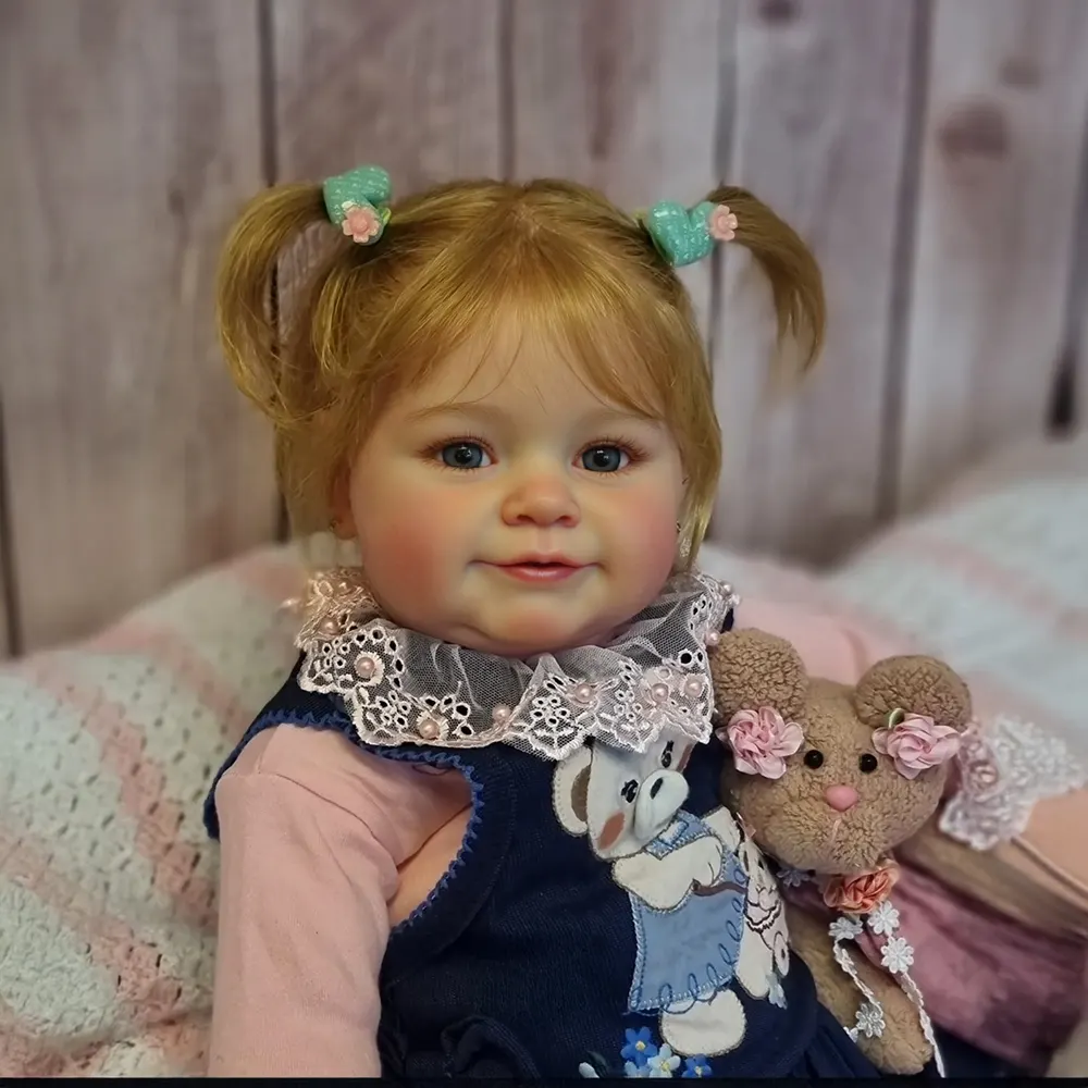 20" Lifelike Soft Blonde Hair Baby Girl Doll with Sweet Smile, photograph 5