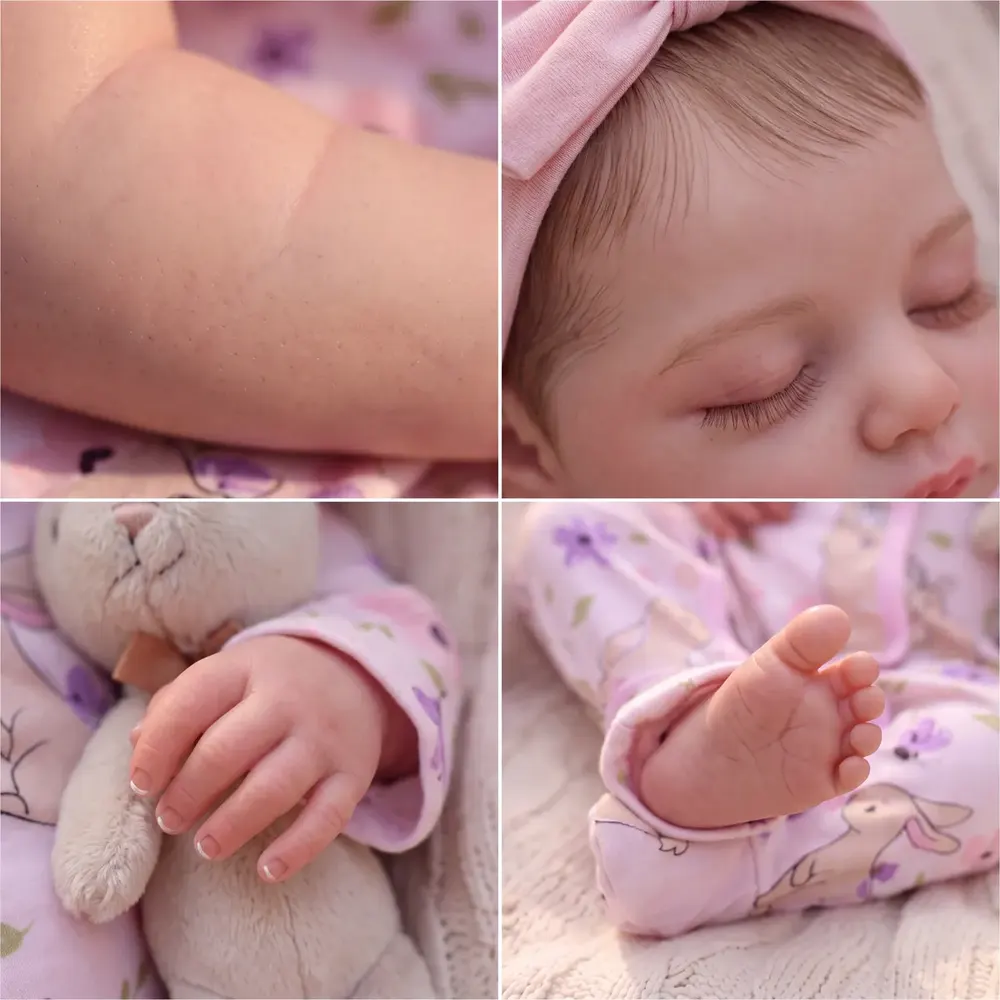 20" Lovely Newborn Baby Girl with Heartbeat Coos and Breathing Function - Macy, photograph 5