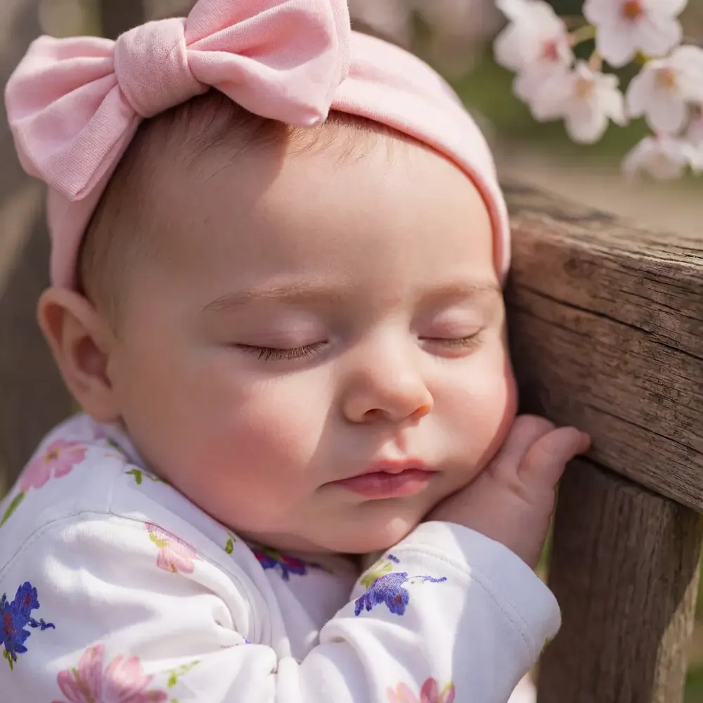20" Newborn Baby Girl with Closed Eyes and Round Face, photograph 3