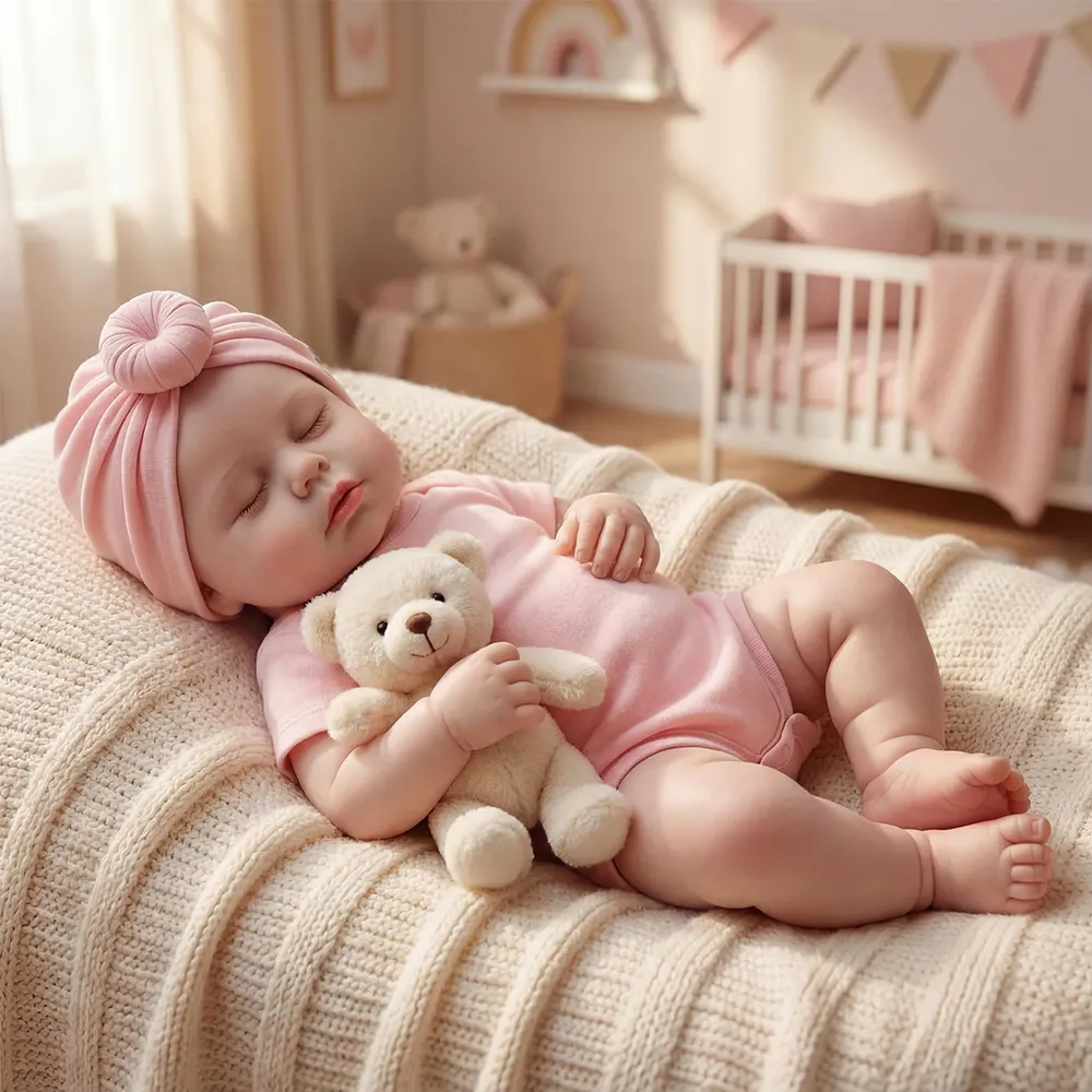 20" Newborn Reborn Baby Doll with Breathing Feature and Realistic Heartbeat Sound, photograph 2