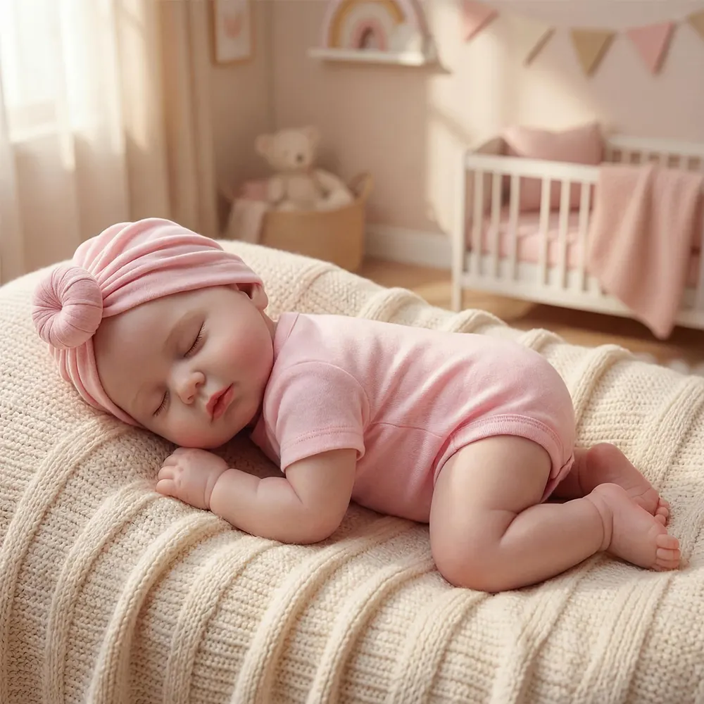 20" Newborn Reborn Baby Doll with Breathing Feature and Realistic Heartbeat Sound, photograph 4
