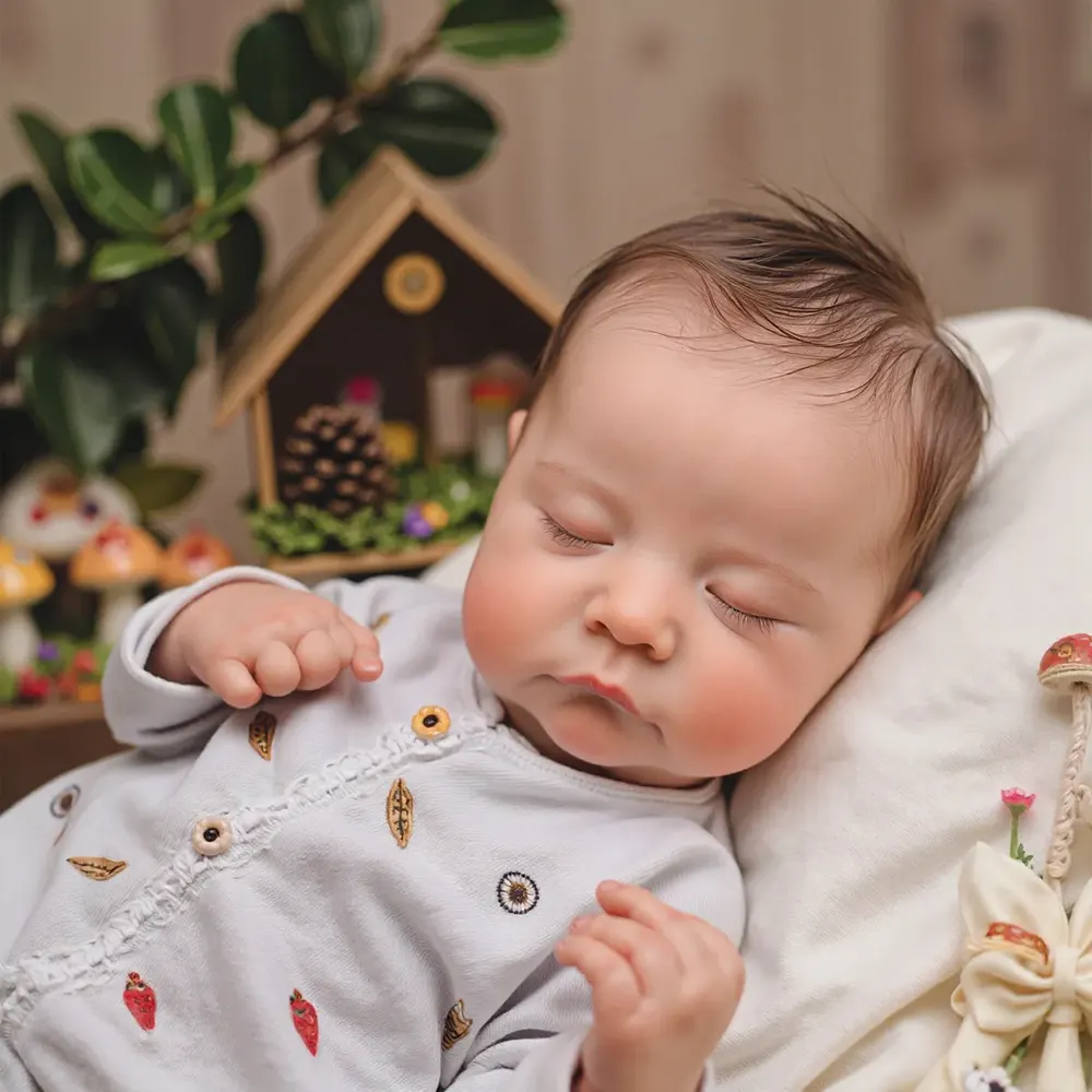 20" Newborn Sleeping Baby Doll Boy Pedias Anatomically Correct with Brown Hair, photograph 2