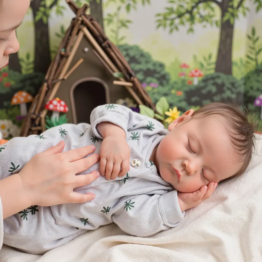 20" Newborn Sleeping Baby Doll Boy Pedias Anatomically Correct with Brown Hair, photograph 3