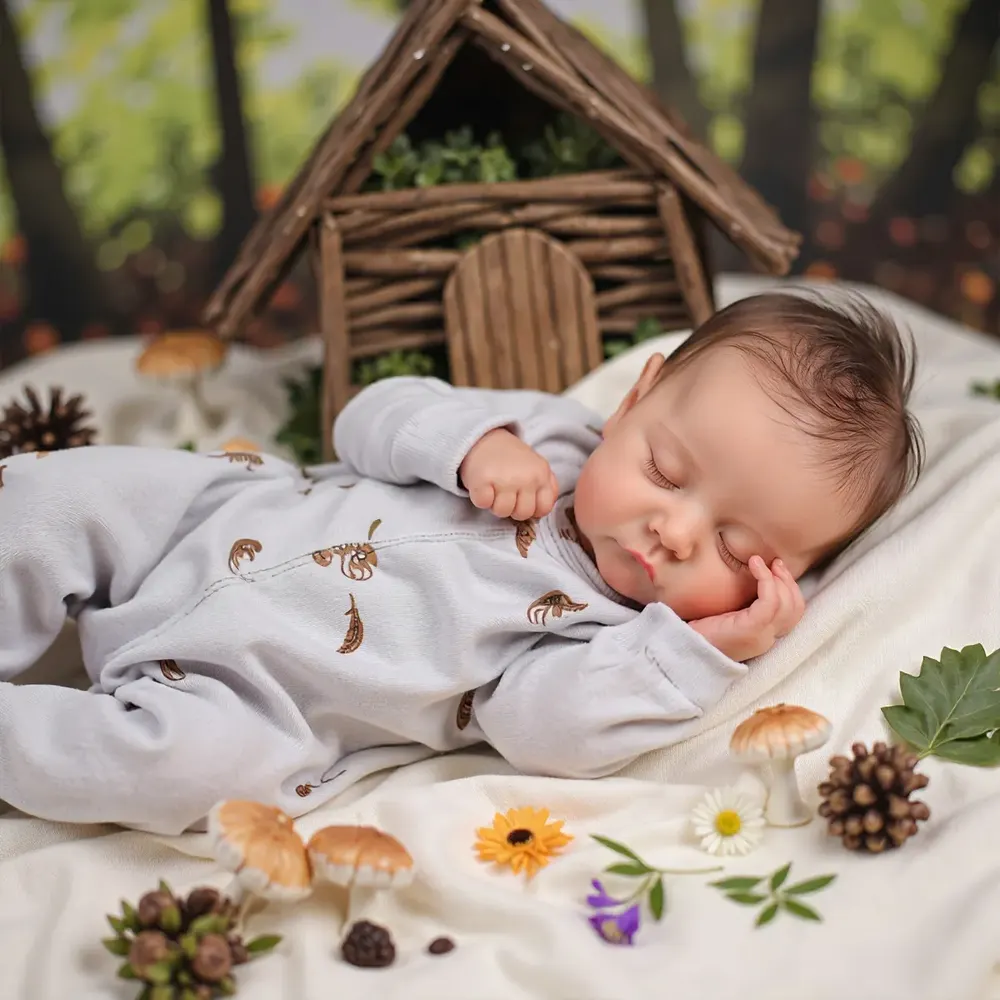 20" Newborn Sleeping Baby Doll Boy Pedias Anatomically Correct with Brown Hair, photograph 4