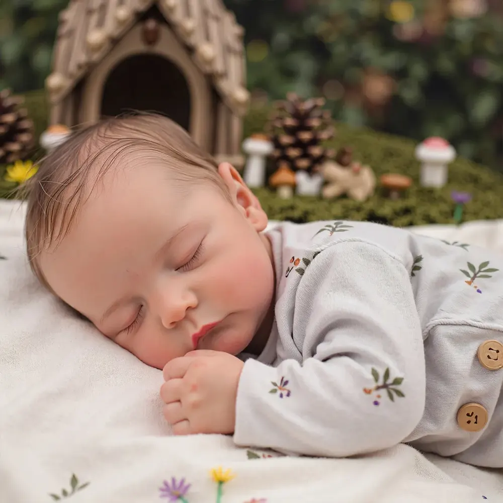 20" Newborn Sleeping Baby Doll Boy Pedias Anatomically Correct with Brown Hair, photograph 5
