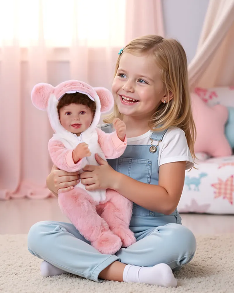 20" Pink Shark Set Cute Plush Bodysuit for Reborn Babies, photograph 6