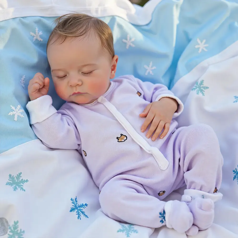 20" Real Lifelike Cute Reborn Newborn Baby Girl Doll Named Fulina with Brown Hair, photograph 4