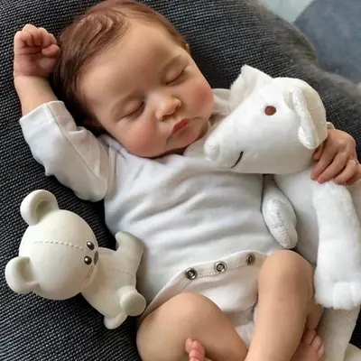 Heartbeat & Coos 20" Real Lifelike Cylar Soft Sleeping Weighted Silicone Reborn Boy