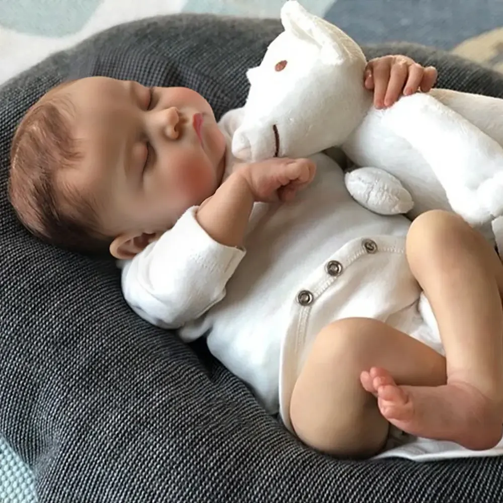 Heartbeat & Coos 20" Real Lifelike Cylar Soft Sleeping Weighted Silicone Reborn Boy, photograph 2