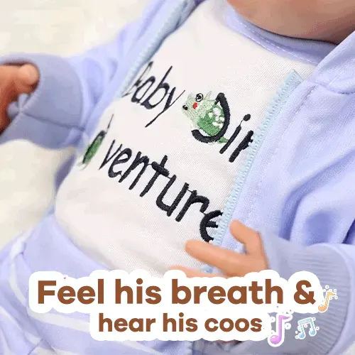 Heartbeat & Coos 20" Real Lifelike Cylar Soft Sleeping Weighted Silicone Reborn Boy, photograph 5