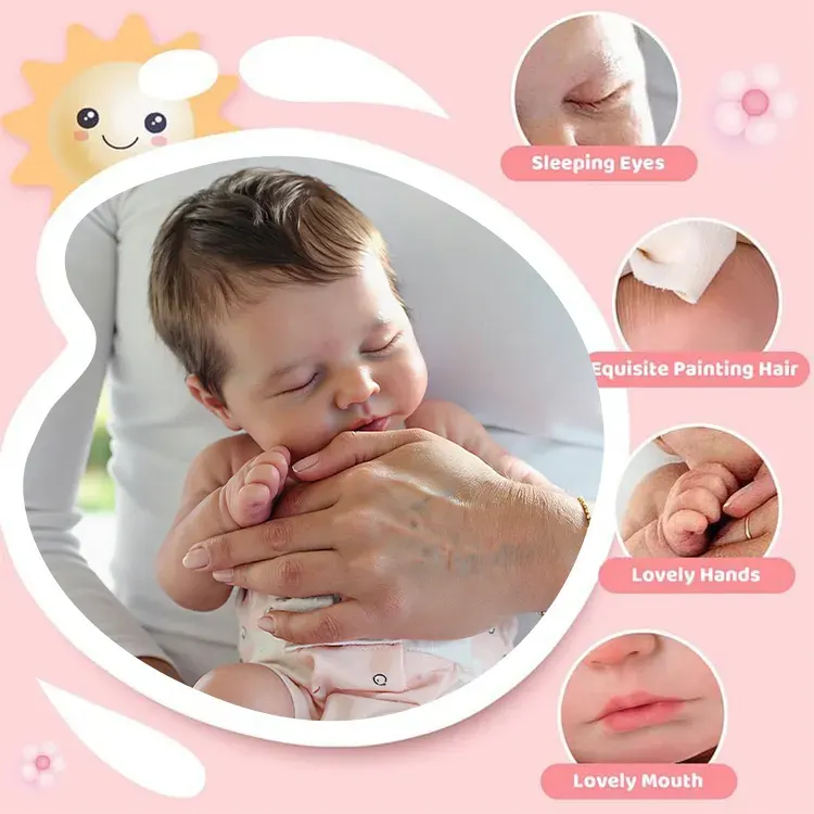 20" Realistic Reborn Newborn Chubby Cheek Face Baby Doll Girl Camille, photograph 2