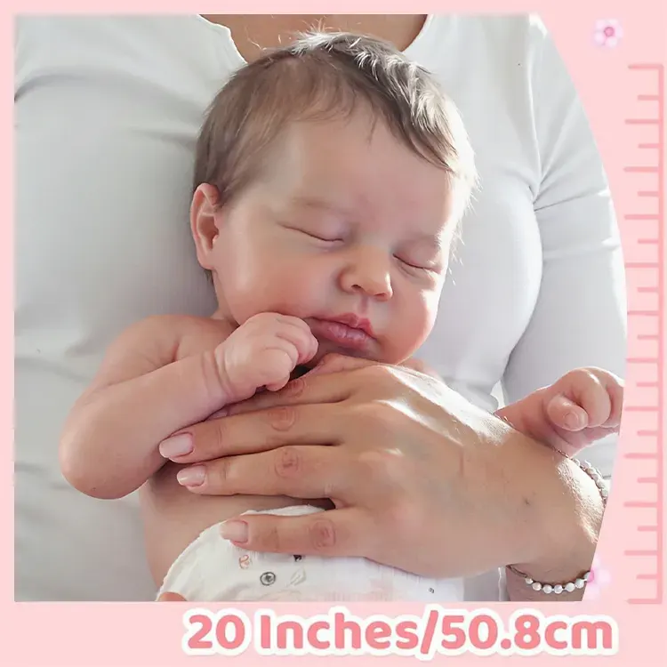 20" Realistic Reborn Newborn Chubby Cheek Face Baby Doll Girl Camille, photograph 3