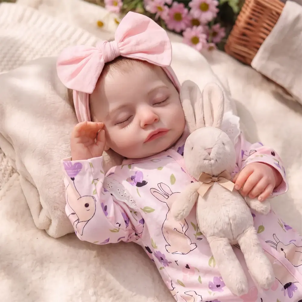 20" Realistic Smooth Skin Newborn Baby Girl with Heartbeat Coos – Macy, photograph 2