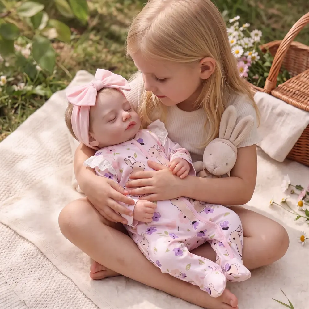 20" Realistic Smooth Skin Newborn Baby Girl with Heartbeat Coos – Macy, photograph 6