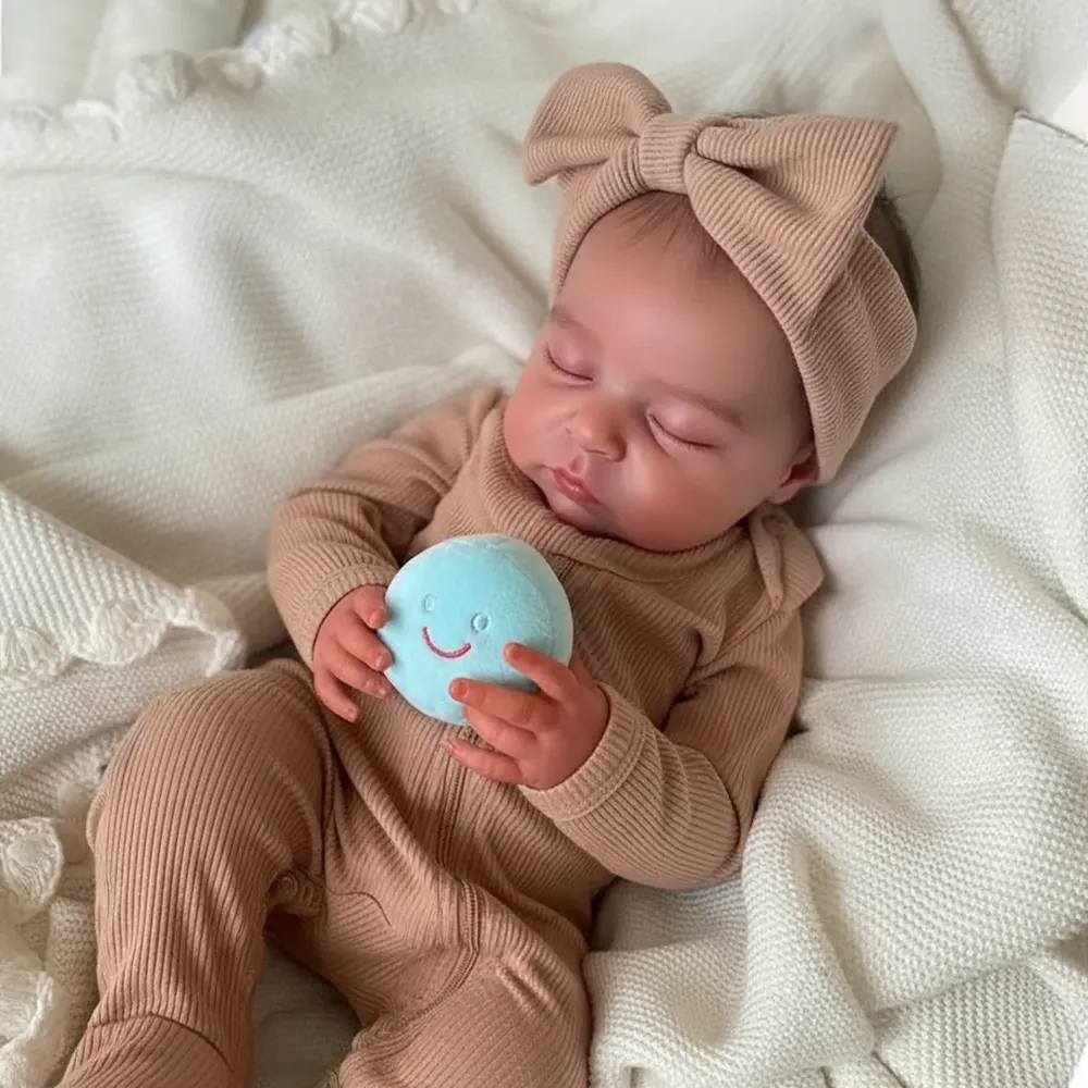 20" Reborn Asleep Baby Girl Simuni Real Lifelike Silicone Vinyl Body Reborn Doll, photograph 2