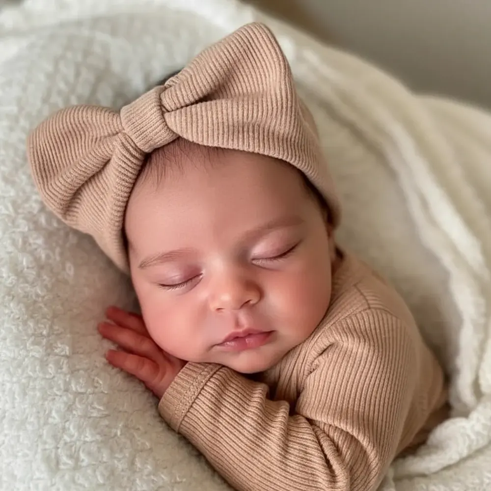 20" Reborn Asleep Baby Girl Simuni Real Lifelike Silicone Vinyl Body Reborn Doll, photograph 3