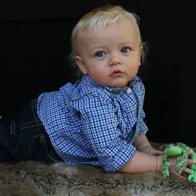 20" Reborn Silicone Vinyl Baby Boy Doll with Hand Rooted Blonde Hair