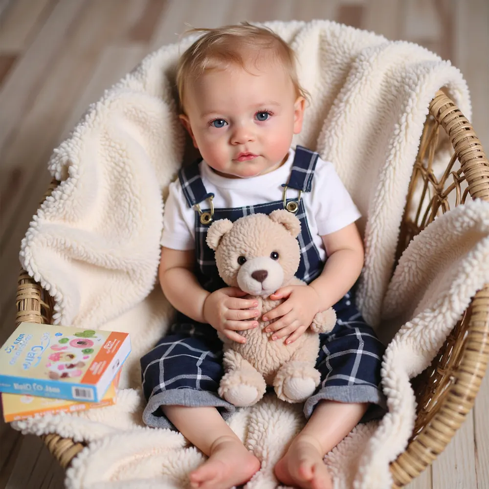 20" Reborn Baby Boy Doll with Blonde Hair, Toddler Boy Named Catiala