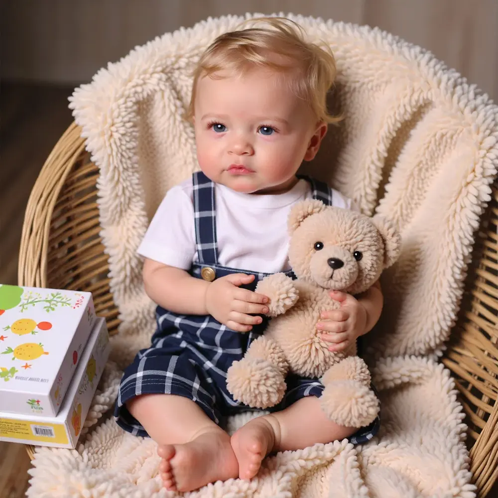 20" Reborn Baby Boy Doll with Blonde Hair, Toddler Boy Named Catiala, photograph 2