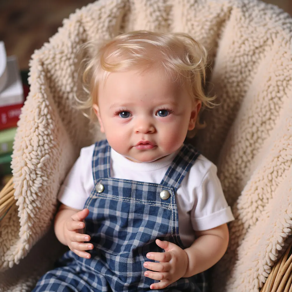 20" Reborn Baby Boy Doll with Blonde Hair, Toddler Boy Named Catiala, photograph 3