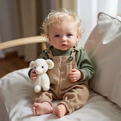 20" Reborn Baby Boy Doll with Blonde Hair, Toddler Boy Named Pherva