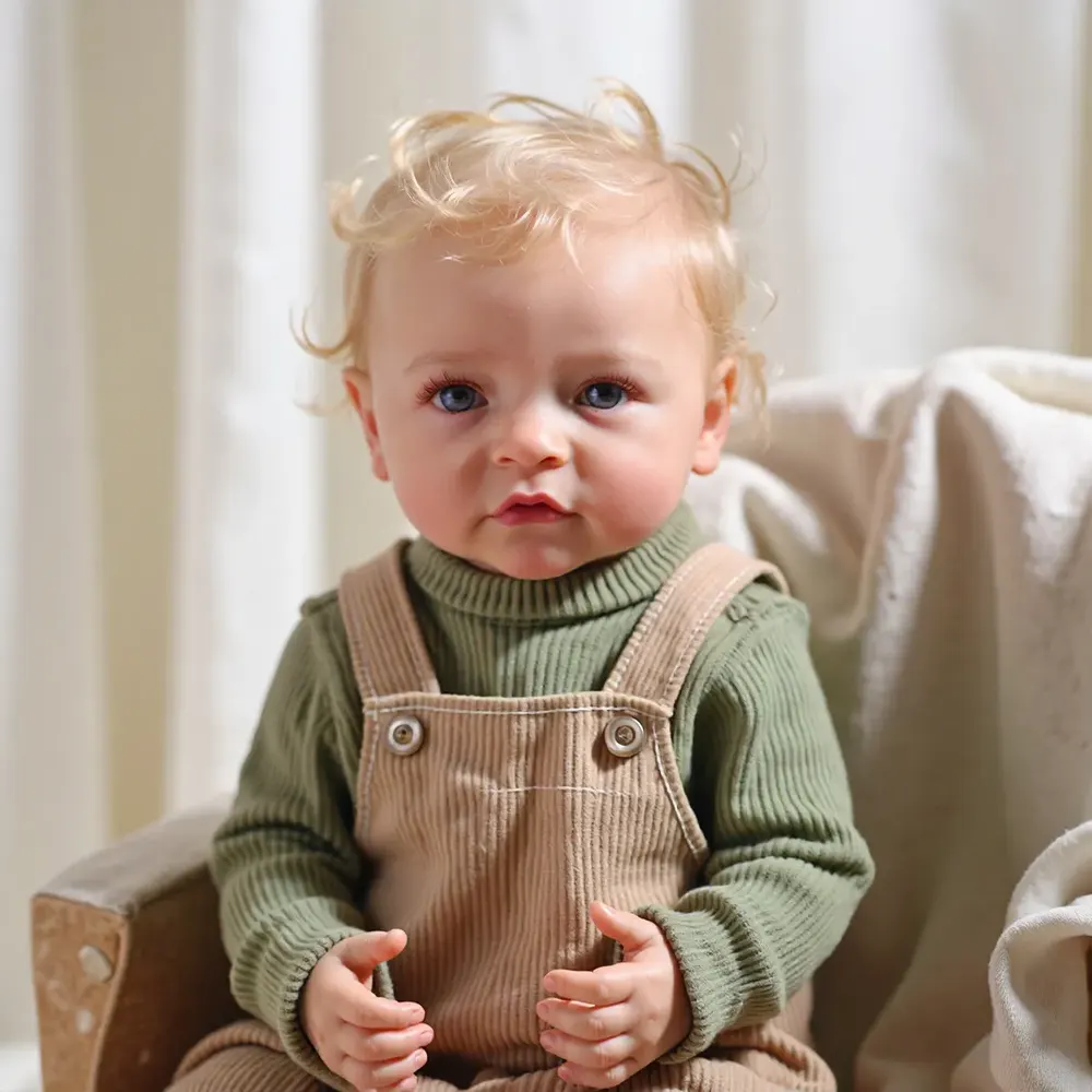 20" Reborn Baby Boy Doll with Blonde Hair, Toddler Boy Named Pherva, photograph 2