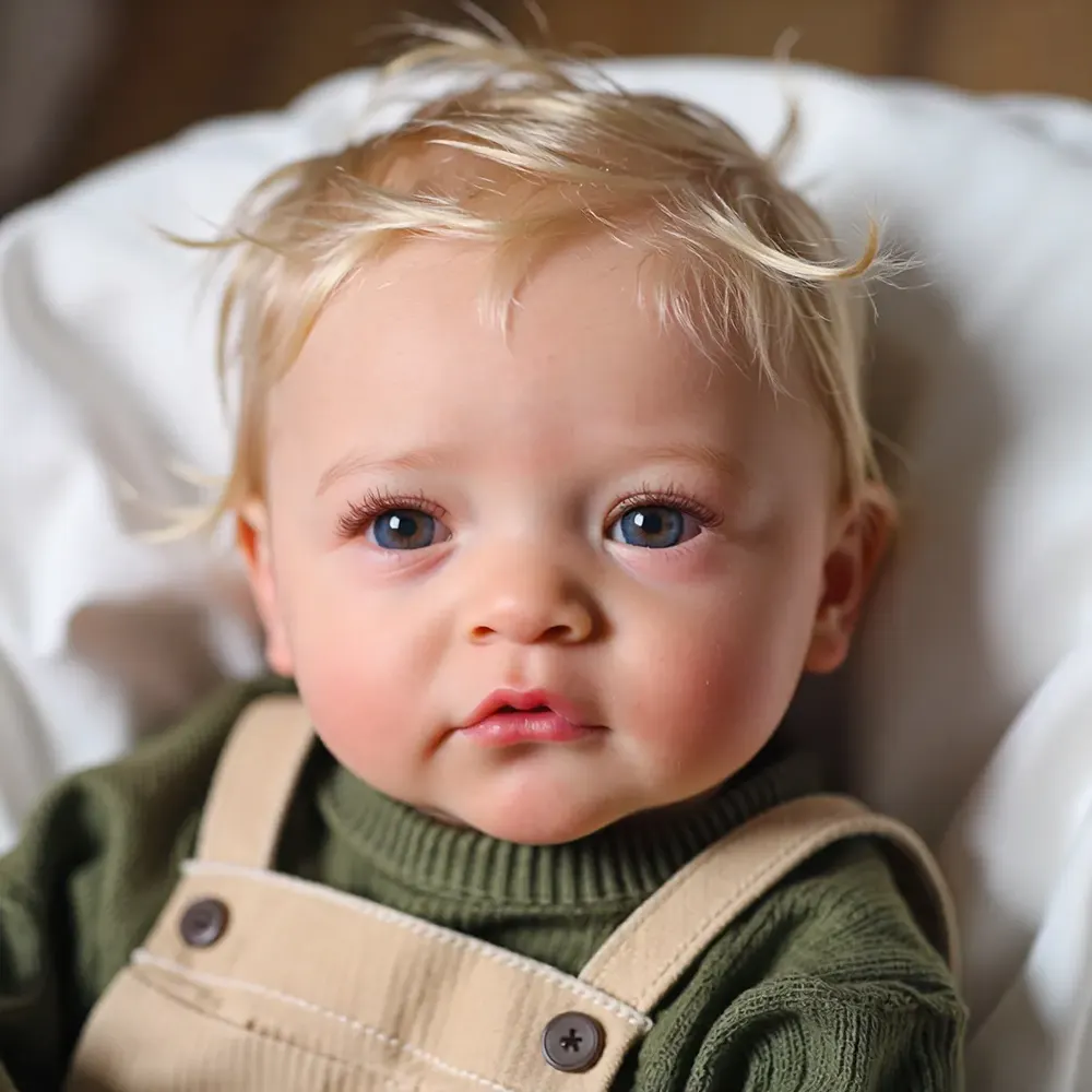20" Reborn Baby Boy Doll with Blonde Hair, Toddler Boy Named Pherva, photograph 3