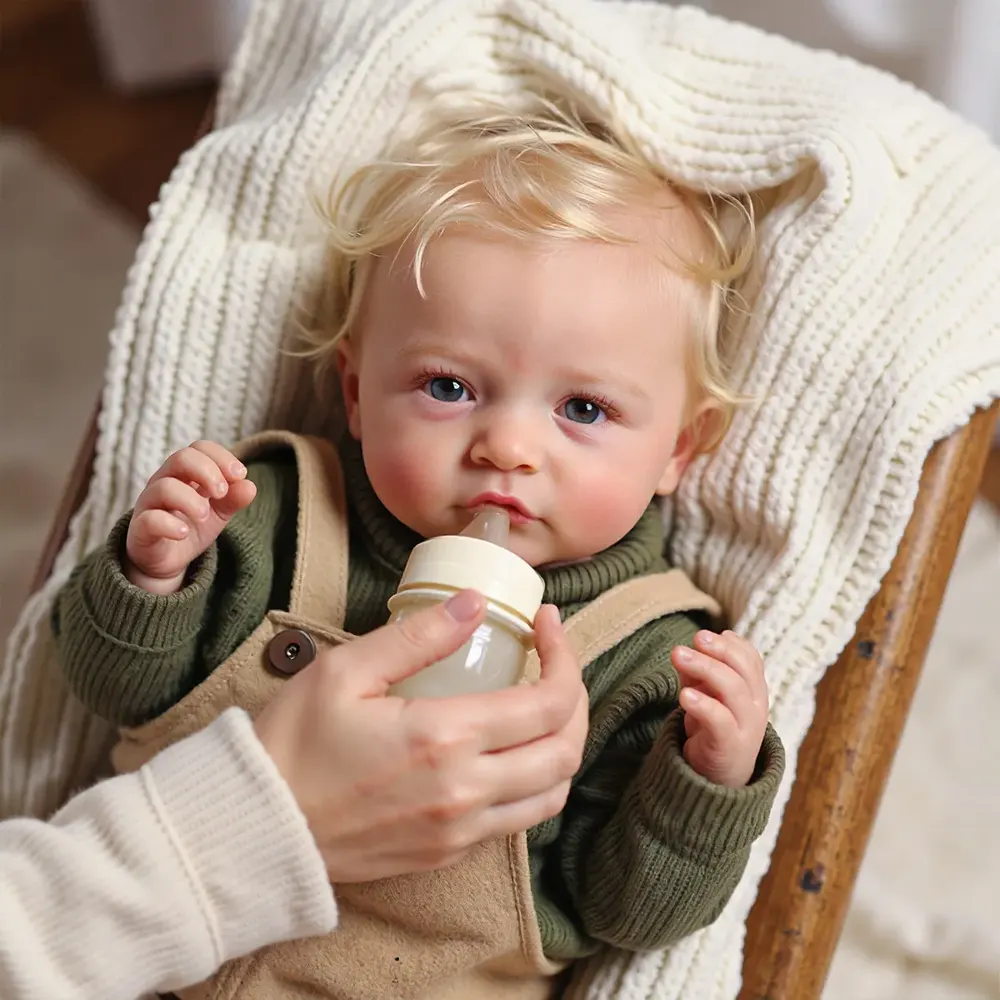 20" Reborn Baby Boy Doll with Blonde Hair, Toddler Boy Named Pherva, photograph 4