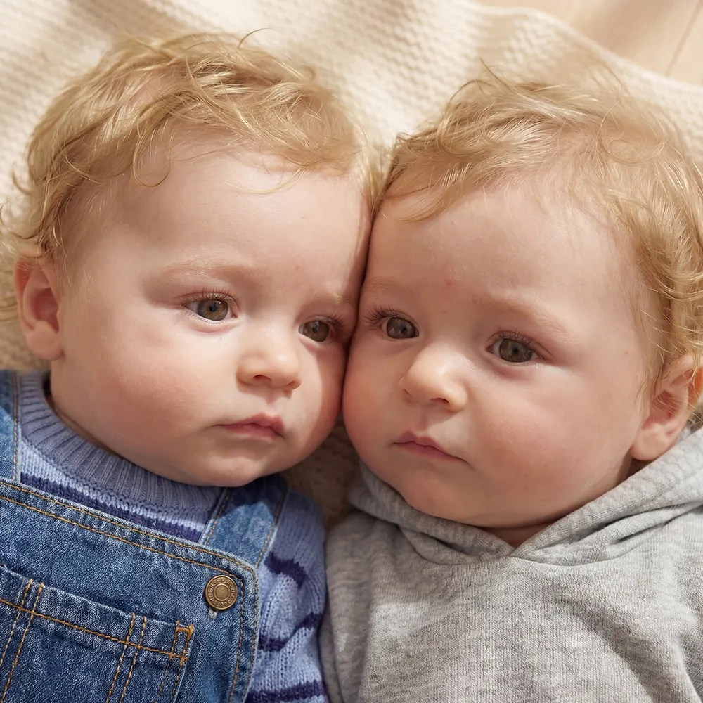 20" Reborn Baby Boy Doll with Curly Blonde Hair, photograph 3