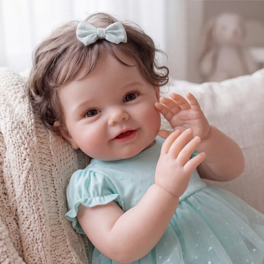 20" Reborn Baby Doll –Hand-Rooted Hair, Sweet Smile – Zoey, photograph 2