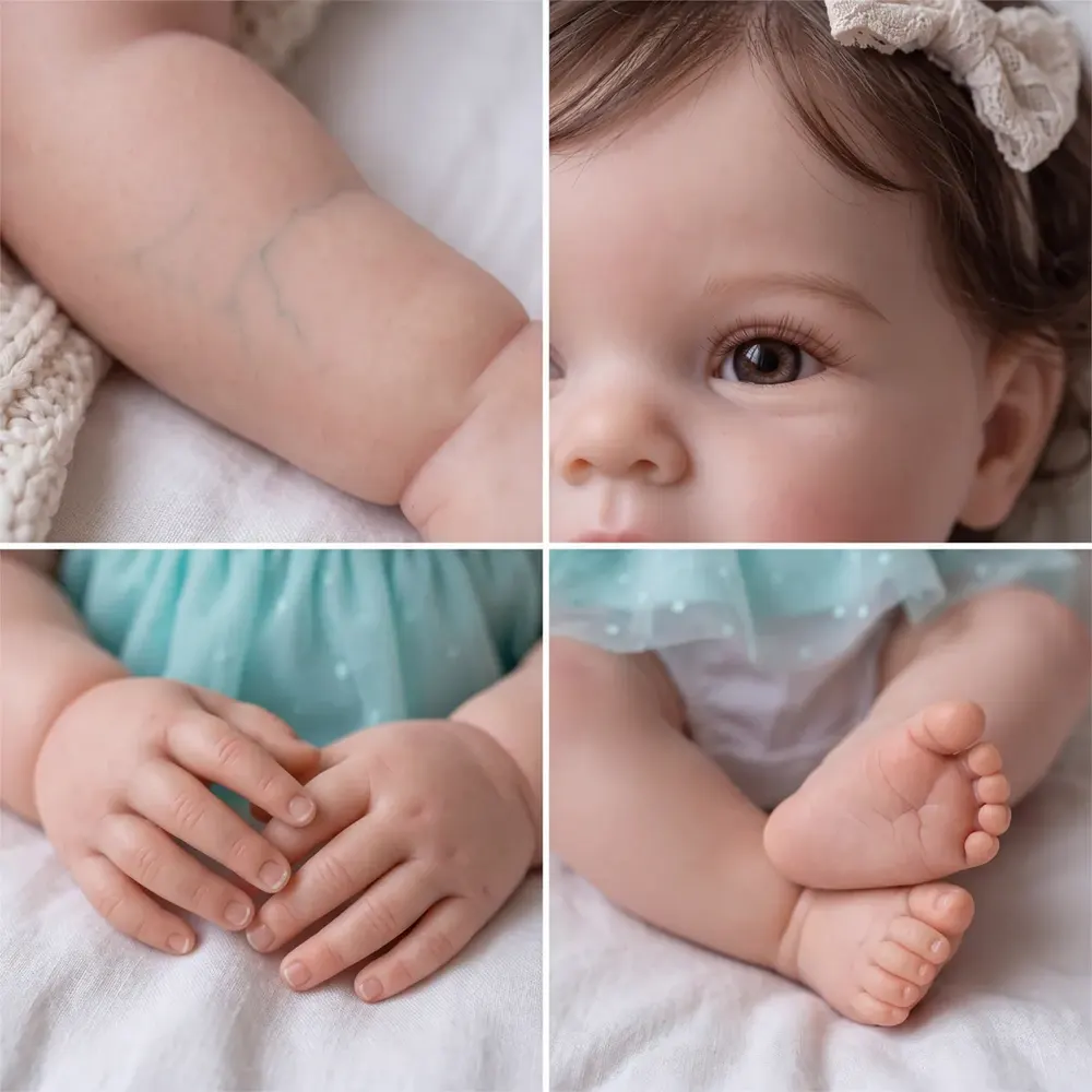 20" Reborn Baby Doll –Hand-Rooted Hair, Sweet Smile – Zoey, photograph 4