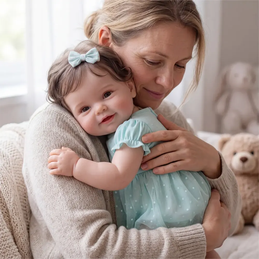 20" Reborn Baby Doll –Hand-Rooted Hair, Sweet Smile – Zoey, photograph 6