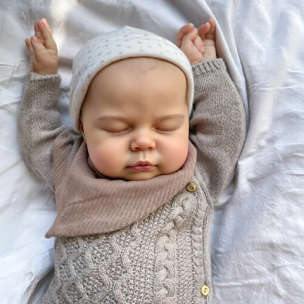 20" Reborn Baby Doll with Round Chubby Face, Toddler Girl with Hand Painted Hair, photograph 2