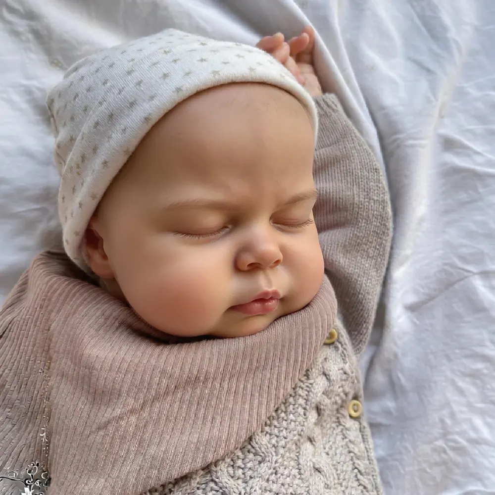 20" Reborn Baby Doll with Round Chubby Face, Toddler Girl with Hand Painted Hair, photograph 4