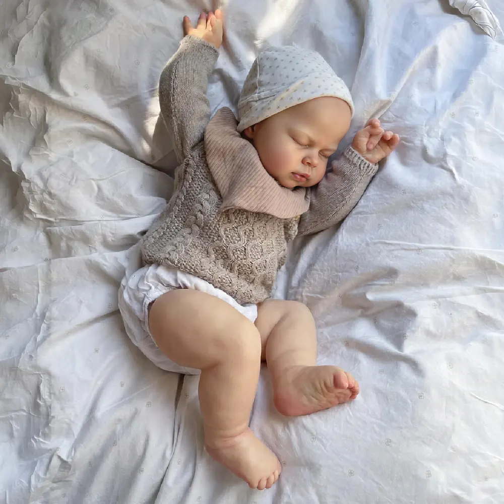 20" Reborn Baby Doll with Round Chubby Face, Toddler Girl with Hand Painted Hair, photograph 6