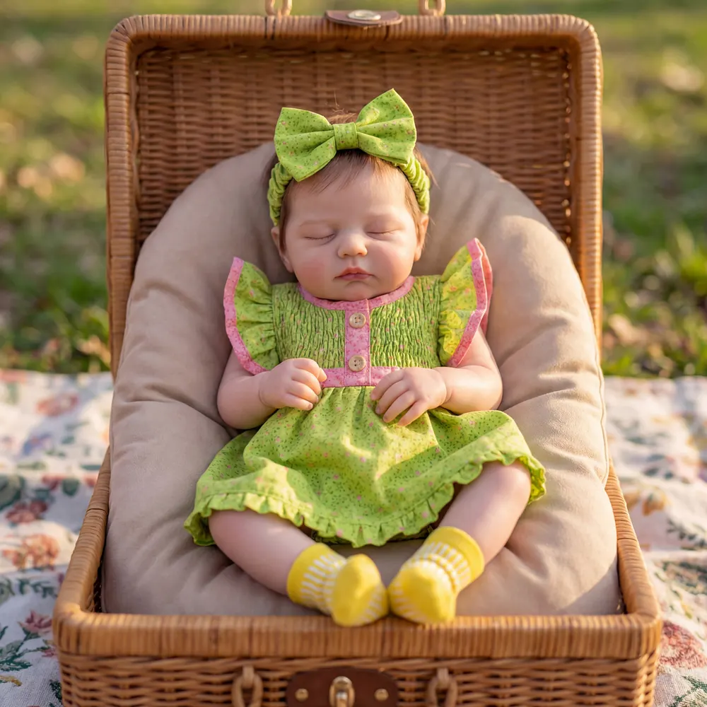 20" Reborn Baby Girl with Chubby Face, Newborn Doll with Lifelike Thumping Heartbeat