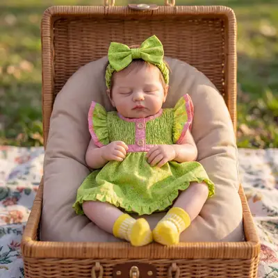 20" Reborn Baby Girl with Chubby Face, Newborn Doll with Lifelike Thumping Heartbeat