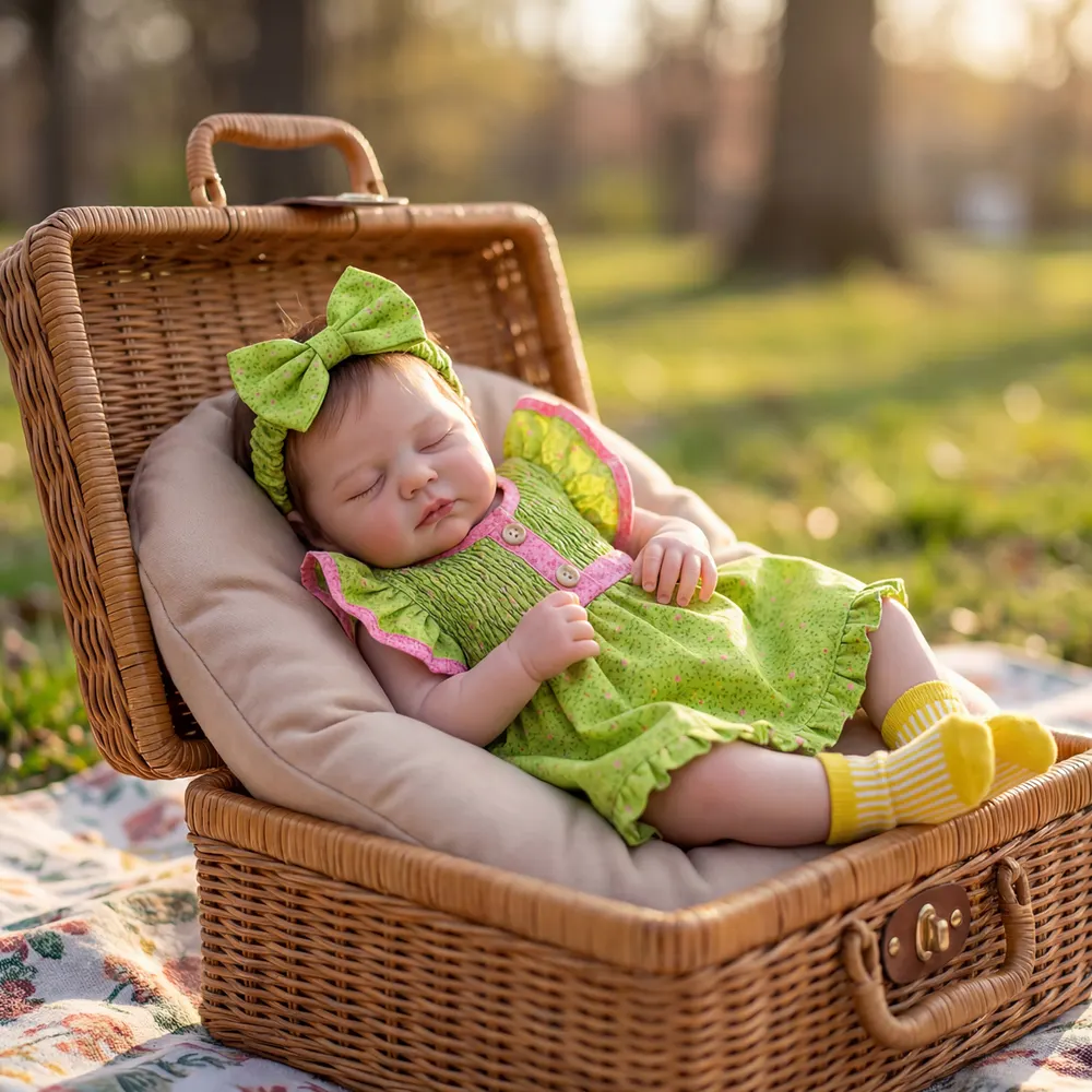 20" Reborn Baby Girl with Chubby Face, Newborn Doll with Lifelike Thumping Heartbeat, photograph 2