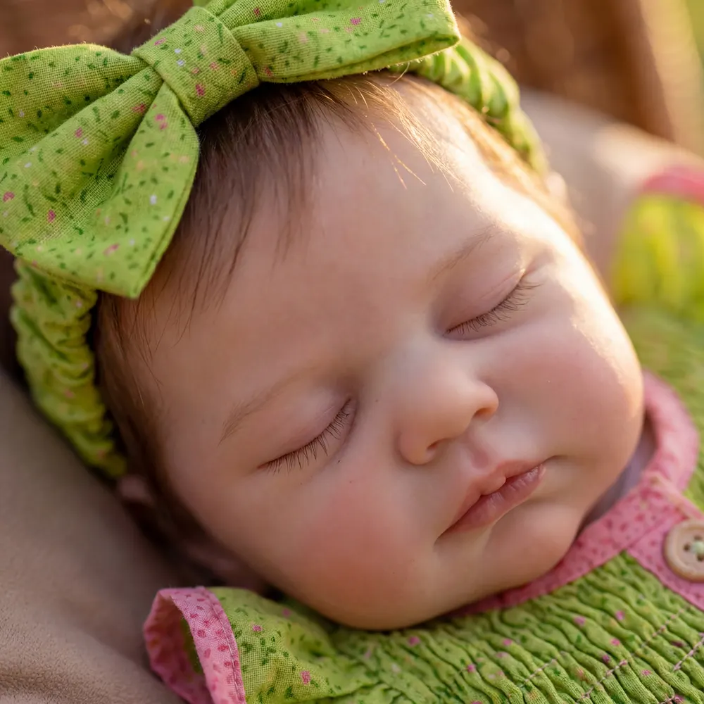 20" Reborn Baby Girl with Chubby Face, Newborn Doll with Lifelike Thumping Heartbeat, photograph 3