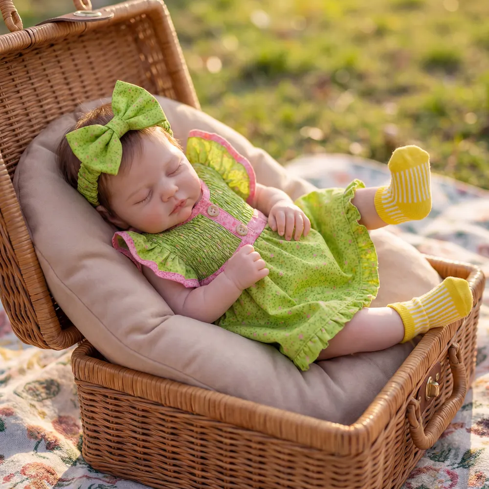20" Reborn Baby Girl with Chubby Face, Newborn Doll with Lifelike Thumping Heartbeat, photograph 5