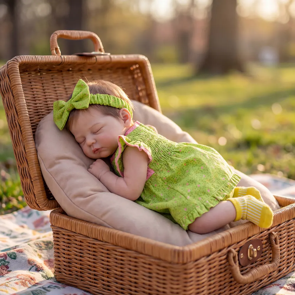 20" Reborn Baby Girl with Chubby Face, Newborn Doll with Lifelike Thumping Heartbeat, photograph 6