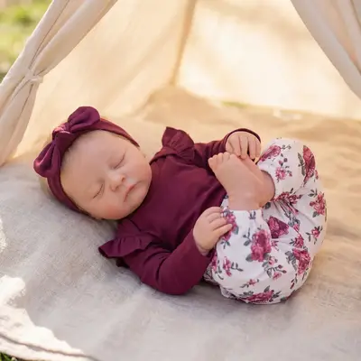 20" Reborn Baby Girl with Closed Eyes and Soft Cloth Body