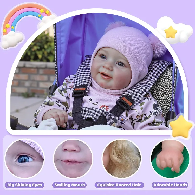 "Heartbeat" 20" Hayden Awake Weighted Reborn Toddler Baby Girl Doll - Realistic, photograph 3
