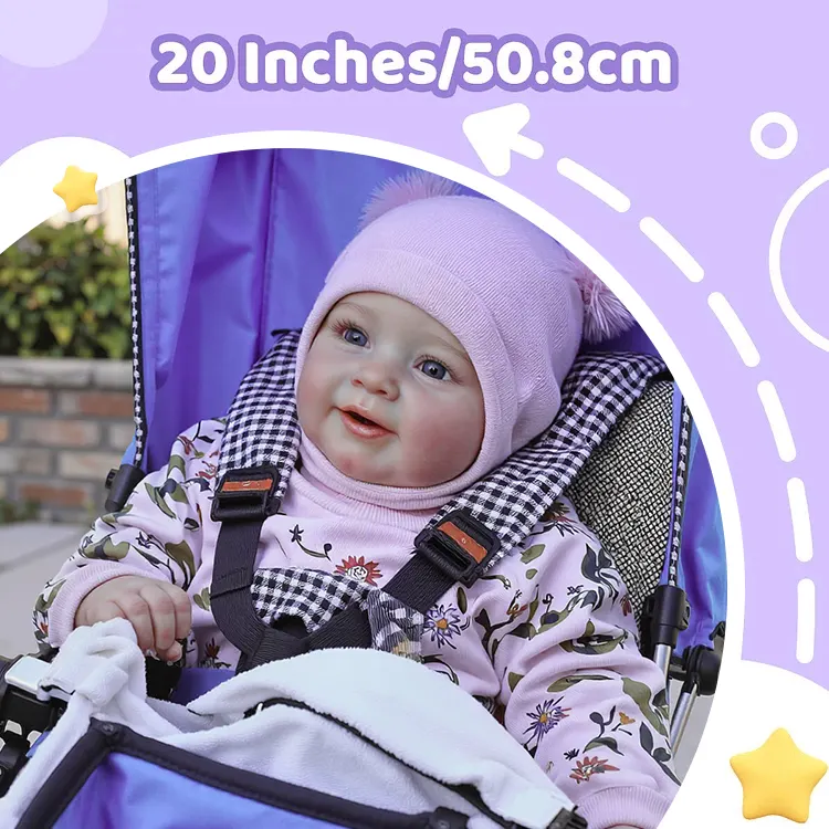 "Heartbeat" 20" Hayden Awake Weighted Reborn Toddler Baby Girl Doll - Realistic, photograph 4